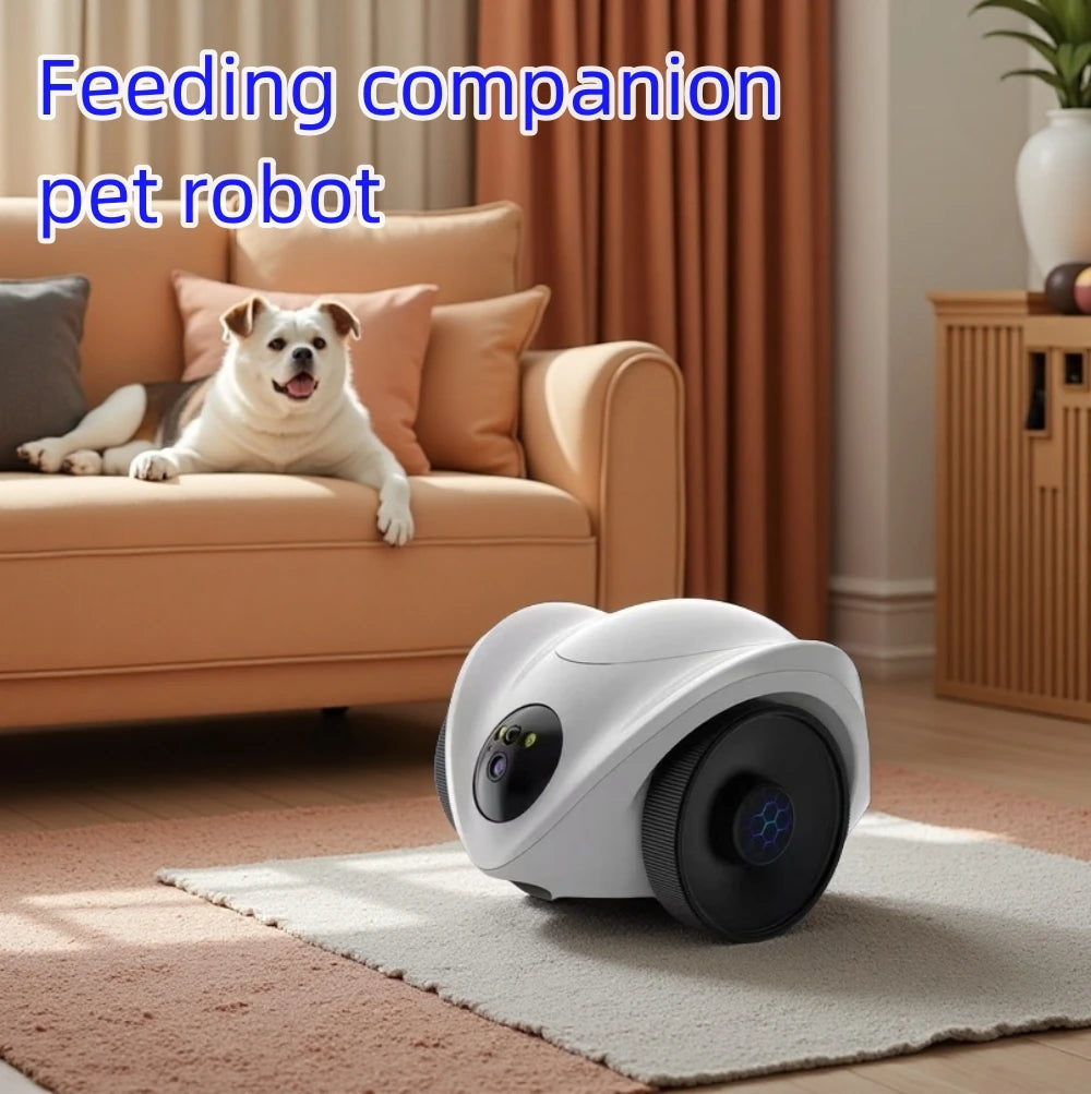 HD Wifi Camera 360° Pet Robot Toys Dog Treat Camera Dispenser Feeder 1080P Full Move Freely 2-Way Audio App 30 Days Long Standby