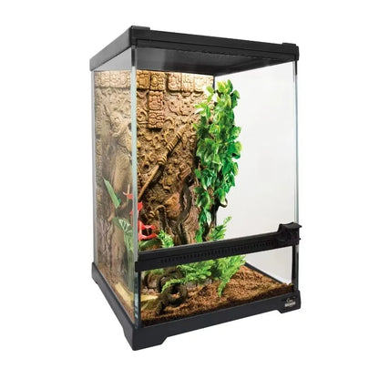 Black Vertical Small Glass Reptile Terrarium/tank/aquarium Bearded Dragon Lizard Cage Tropical Rainforest Ecological Landscape