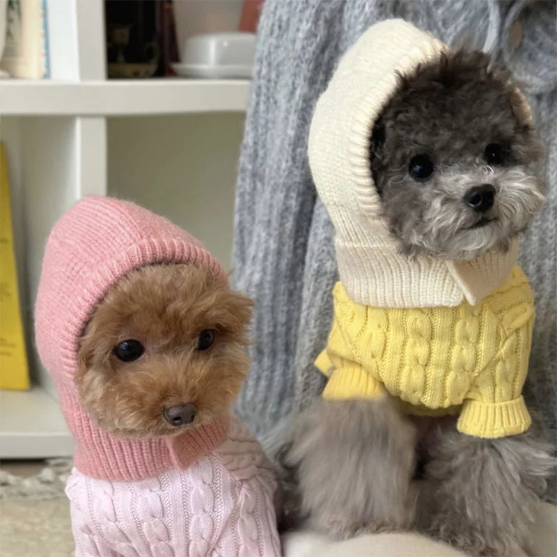 Pet Warmth Cover Head Knitted Hat Dog Small Dog Decoration Teddy Dog Accessories Small Dogs Winter Pet Warm Pullover Hat