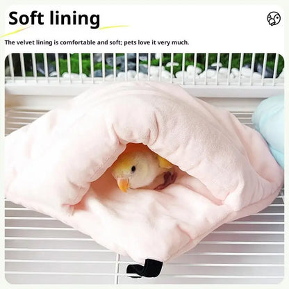 Pet Bird Parrot Hangable Cages Warm Hammock Hut Tent Warm Durable Wear-resistant Hanging Cave Sleeping Hatching Cage Decoration