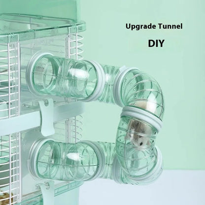 Hamster Cage Luxury Transparent Acrylic Panoramic 3layer Golden Thread Bear Breathable Waterproof Special Cage Accessories