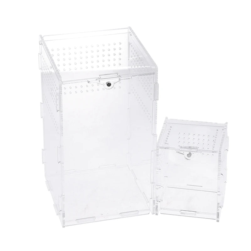 Acrylic Transparent Reptile Breeding Box Terrarium Habitat Insect Spider Lizard Scorpion Feeding Cage Arboreal Enclosure Case