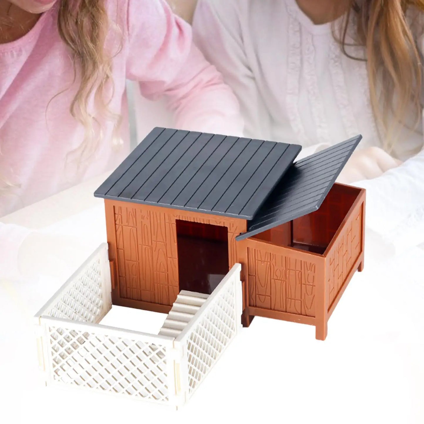 Chicken Cage,Building Toy,Farm Landscape Model,Yard Building Model,Miniatures Chicken House Farmhouse Toy for Boys