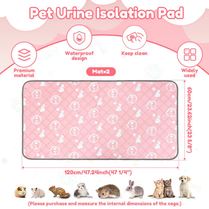 2Pcs Guinea Pig Cage Liner Washable Rabbit Absorbent Mat Reusable Hamster Pee Pad Anti-Slip for Pet Guinea Pig Rabbit Hedgehog
