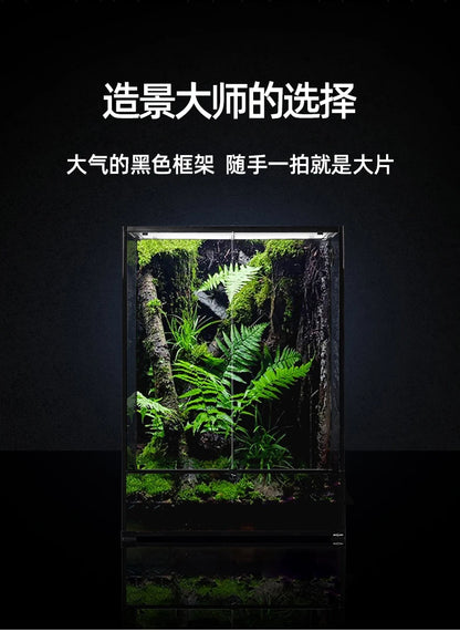‌Premium Glass Reptile Terrarium - Chameleon & Lizard Habitat, Ventilated Vivarium with UVB Light, Waterproof Frog Enclosure