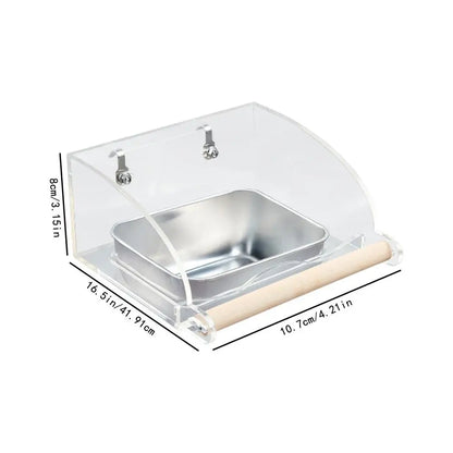 Acrylic Cage Mounted Bird Feeder Anti Splashing Large Capacity Bird Food Dispenser Hangable Detachable Parrots Food Container