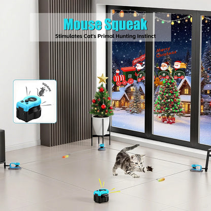 Interactive cat and dog chase toy, USB charging automatic bait, used for pet exercise and training, durable plastic material
