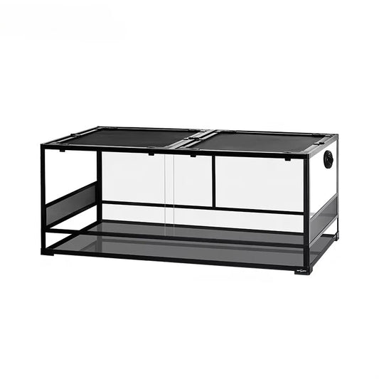 Leopard Gecko Tank Reptile Terrarium Glass Terrariums with Sliding Front Doors
