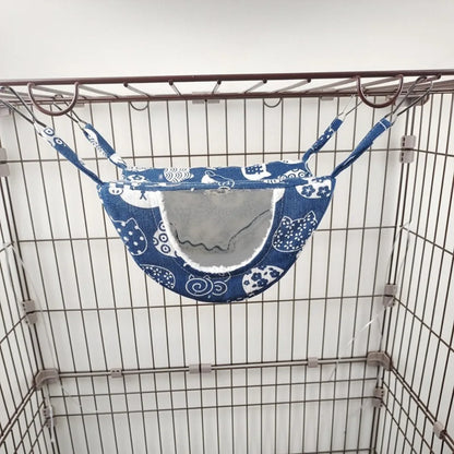 2025 Hanging Ferret Hammock Cage Printed with Hooks Hamster Hammock Ferret Warm Bed For Guinea Pig Hideout Mouse