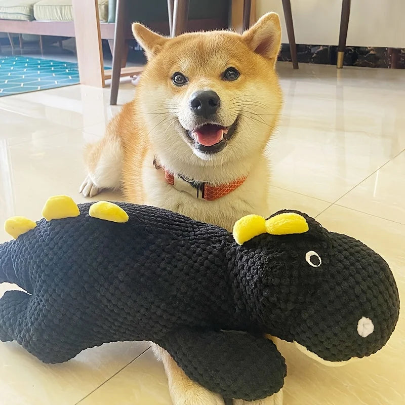 1 creative black dragon plush toy, a big fat dragon lying down, an interactive toy for cats and dogs, a cute big fat black drago