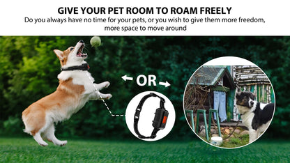GPS Pet Fence Electric Wireless Dog Tracker Collar Pet Containment System Waterproof Dog Training Collar Anti Run Away Safety