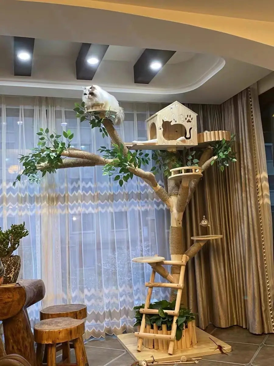 Indoor Simulation Tree for Cat, Large Family Climbing Frame, Pet Training Supplies, Tower Scrapers for Cats, Pet Accessories