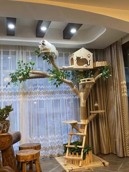 Indoor Simulation Tree for Cat, Large Family Climbing Frame, Pet Training Supplies, Tower Scrapers for Cats, Pet Accessories
