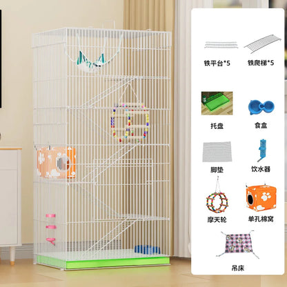 ‌3-Tier Extra Large Small Pet Cage - Sugar Glider Ferret-Proof Habitat, Multi-Level Rat Mansion Villa, Chew-Proof Removable Tray