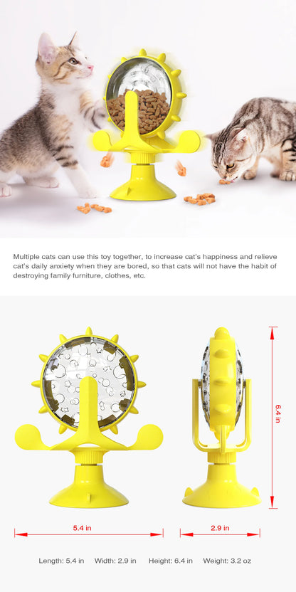cat treat wheel, interactive puzzle feeder,  food dispensing toy, fun cat games, indoor cat entertainment