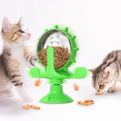 cat treat wheel, interactive puzzle feeder,  food dispensing toy, fun cat games, indoor cat entertainment