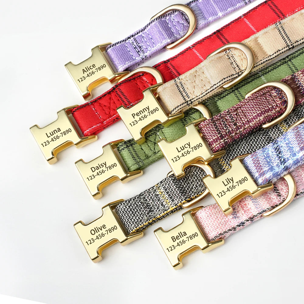 Custom Dog Collar Nylon Puppy Dog Collars With Cute Bowknot Engraved Pet Necklace Dog Collars For Small Medium Dogs Chihuahua