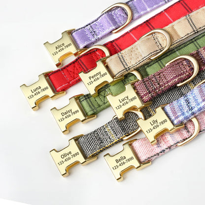 Custom Dog Collar Nylon Puppy Dog Collars With Cute Bowknot Engraved Pet Necklace Dog Collars For Small Medium Dogs Chihuahua