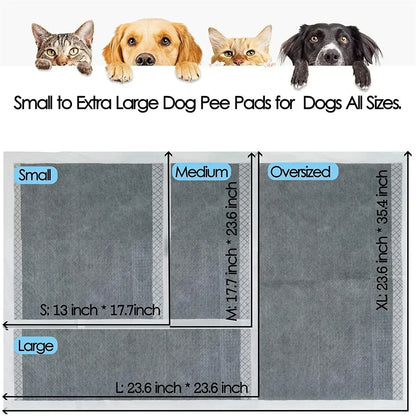 Eco-Friendly Bamboo Charcoal Puppy Pads- 20/40/50/100PCS Quick-Dry Absorbent Disposable Dog Diapers for Training & Clean Comfort