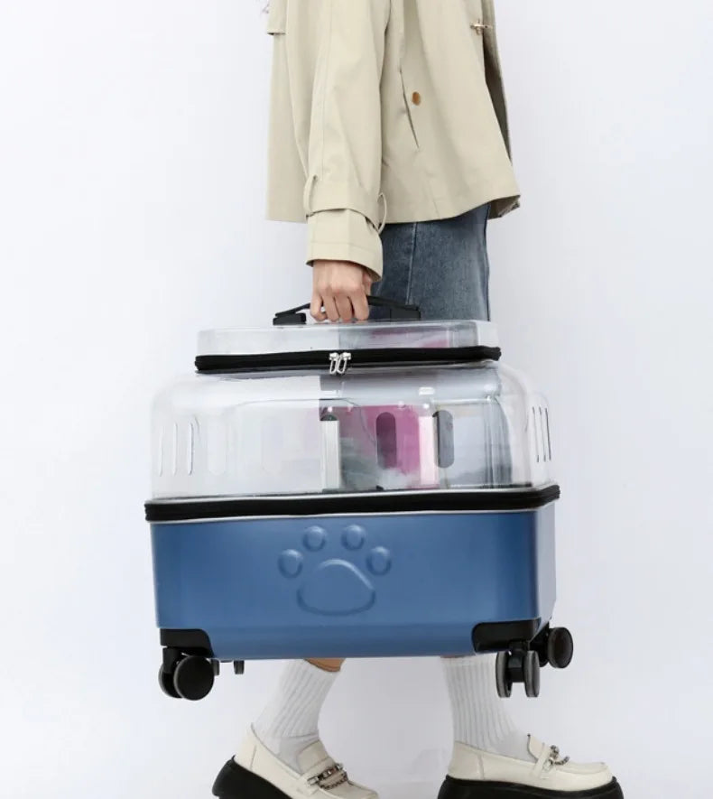 Portable Dog Strollers Carriers Travel Luxury Transparent Cats Strollers Cheap Outdoor Small Medium Suitcase Pets Supplies