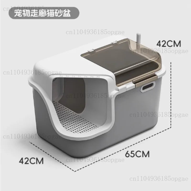 Corridor Cat Litter Box Fully Enclosed Oversized Anti-splash Deodorant Deodorant Flip Cover and Raised Cat Toilet