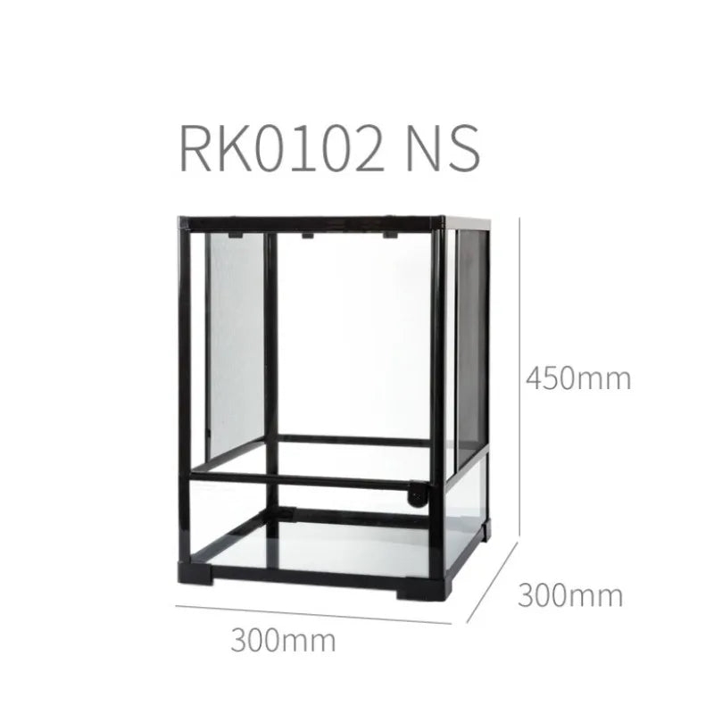 Black Vertical Small Glass Reptile Terrarium/tank/aquarium Bearded Dragon Lizard Cage Tropical Rainforest Ecological Landscape
