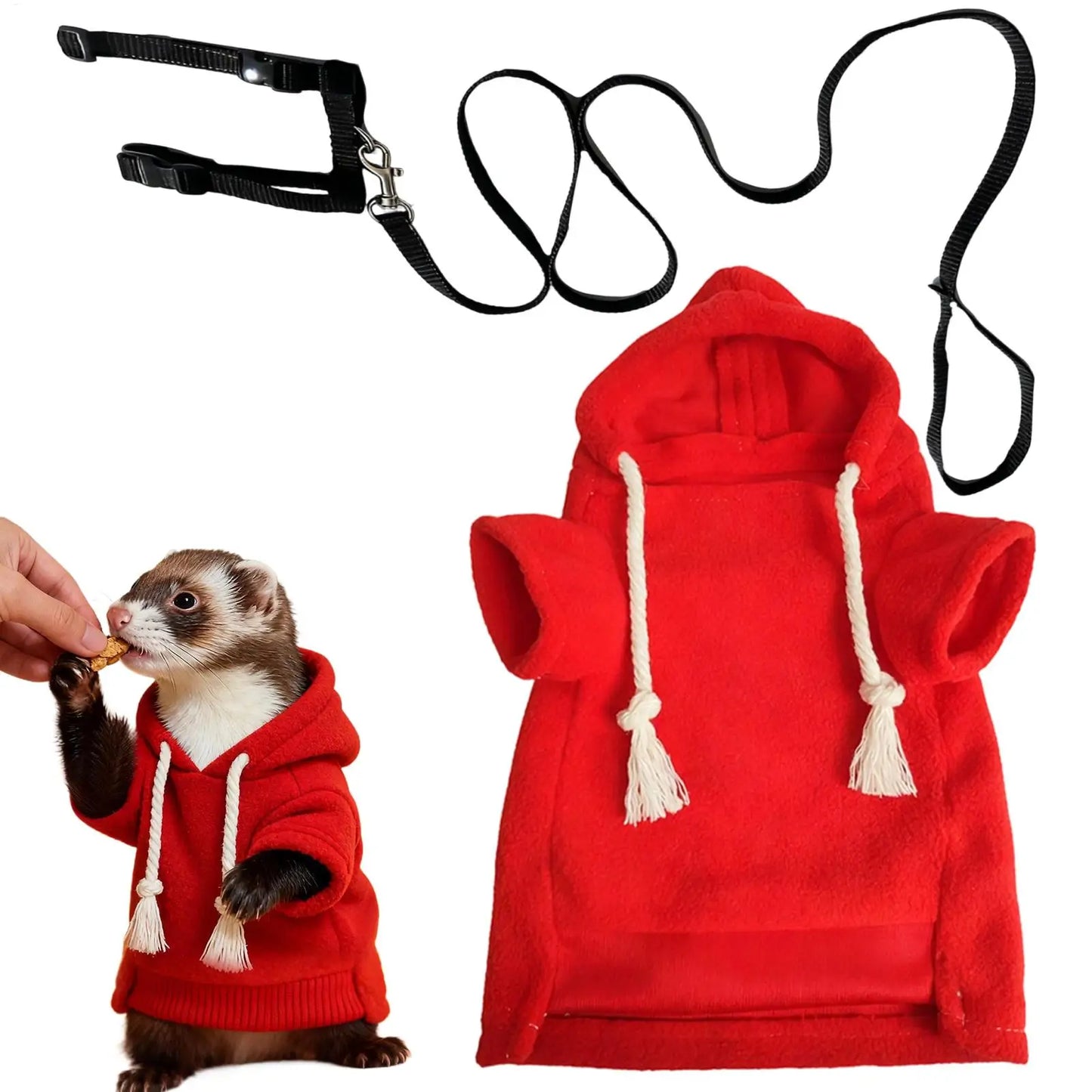 Ferret Clothes For Pets With Harness Soft Comfortable Fun Sweatshirt Small Animal Ferret Sweater For Bunny Squirrels Chinchilla