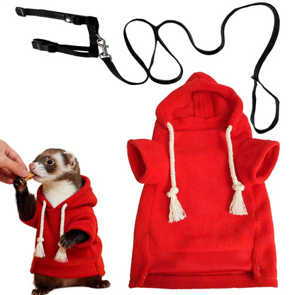 Ferret Clothes For Pets With Harness Soft Comfortable Fun Sweatshirt Small Animal Ferret Sweater For Bunny Squirrels Chinchilla