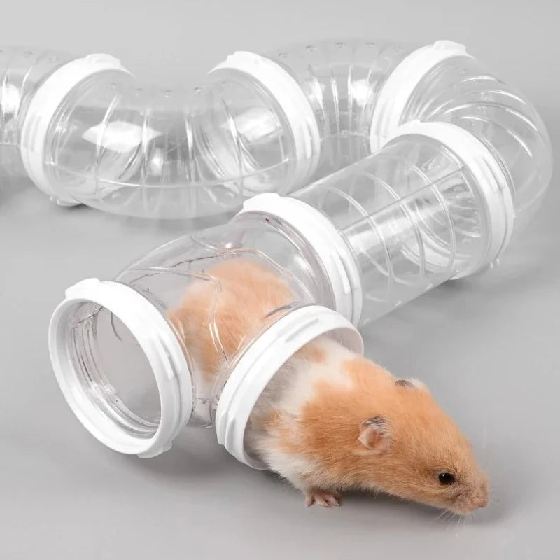 Hamster Tube Set Transparent Curved Tube Pet Cage Tunnel Connection Tunnel Exercise Toy Suitable for Mice Hamsters Rats and Ot