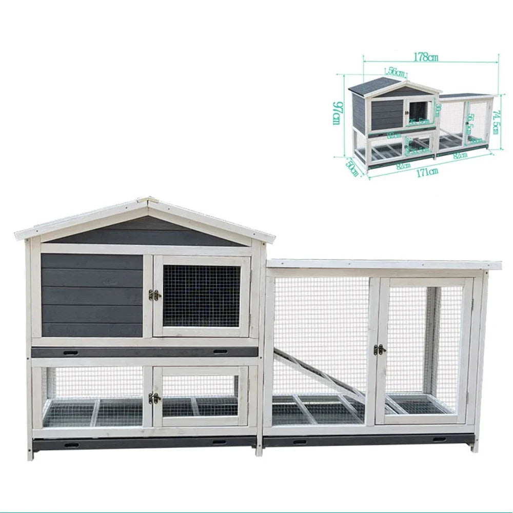Wholesale Luxury Wooden Outdoor Waterproof Large Rabbit Cage Pet Cage House Chicken Coop