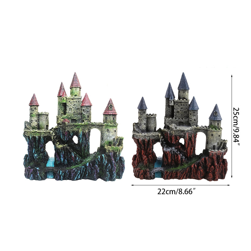Aquarium Decoration Antique Castle Safe for Freshwater and Saltwater Fish Tank