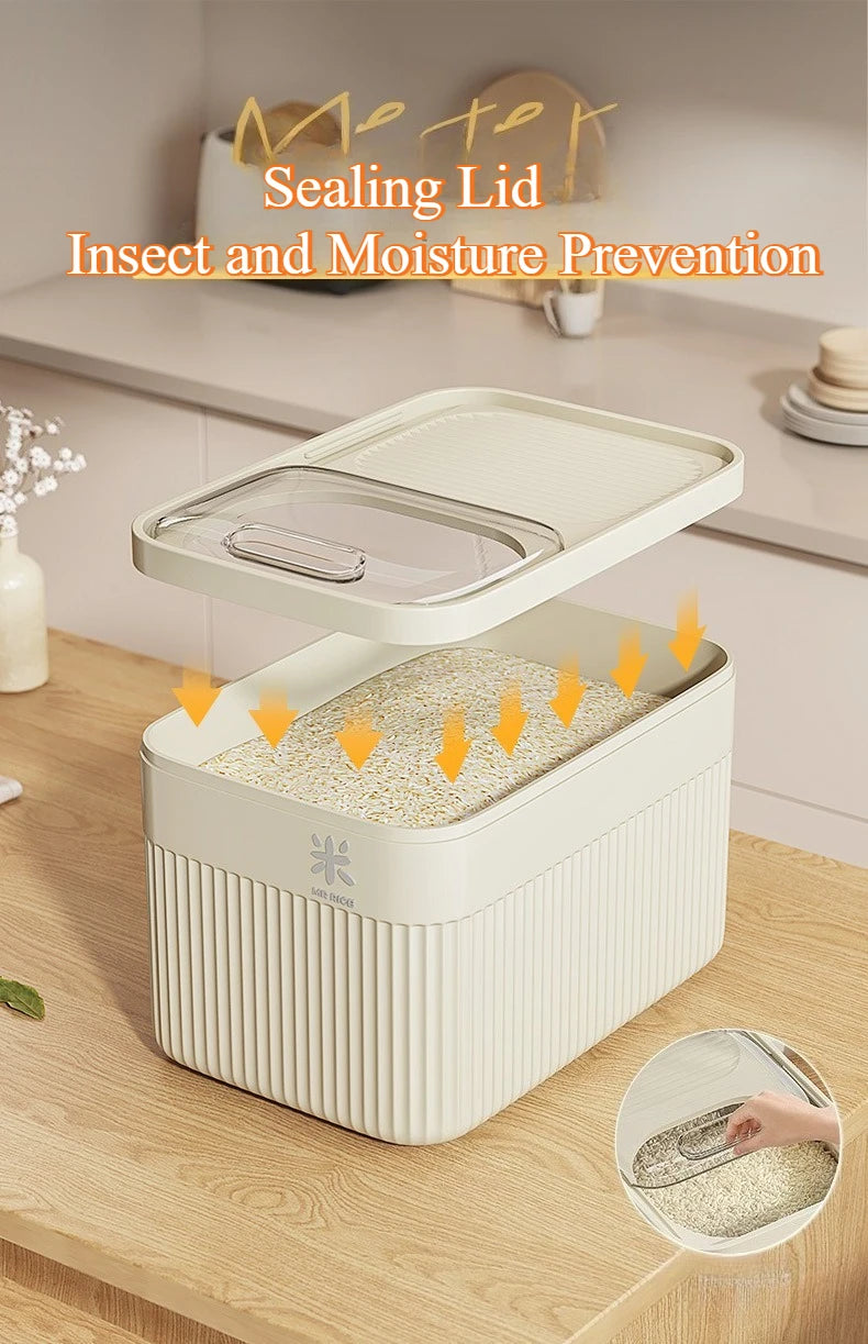 Moisture Proof Rice Dispenser 5KG/10KG Rice Bucket Kitchen Organizer Pet Food Storage Container Cereal Jar Caixa Organizadora