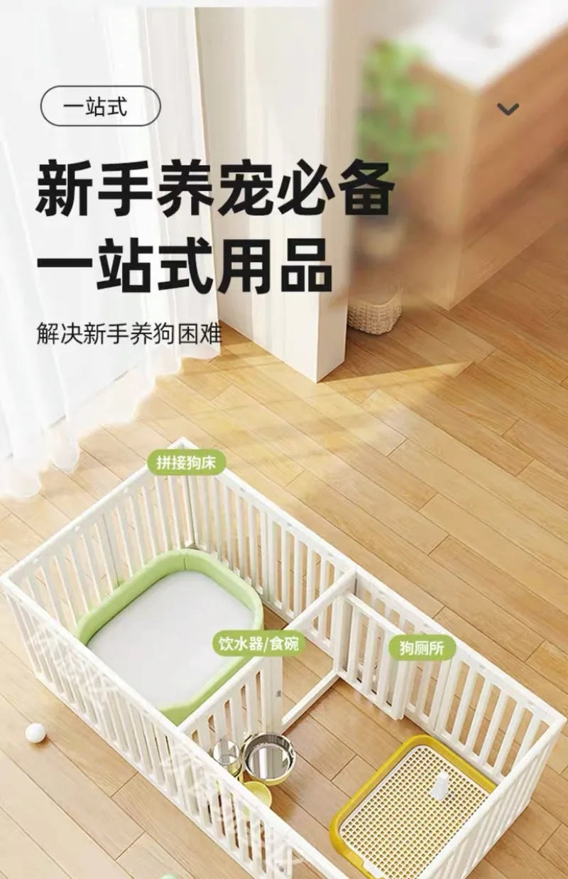 Indoor Outdoor Dog Enclosure Plastic Modular Pet Guardrail with Top Cage Pet Home Products Ventilation Accessories Dog Fences