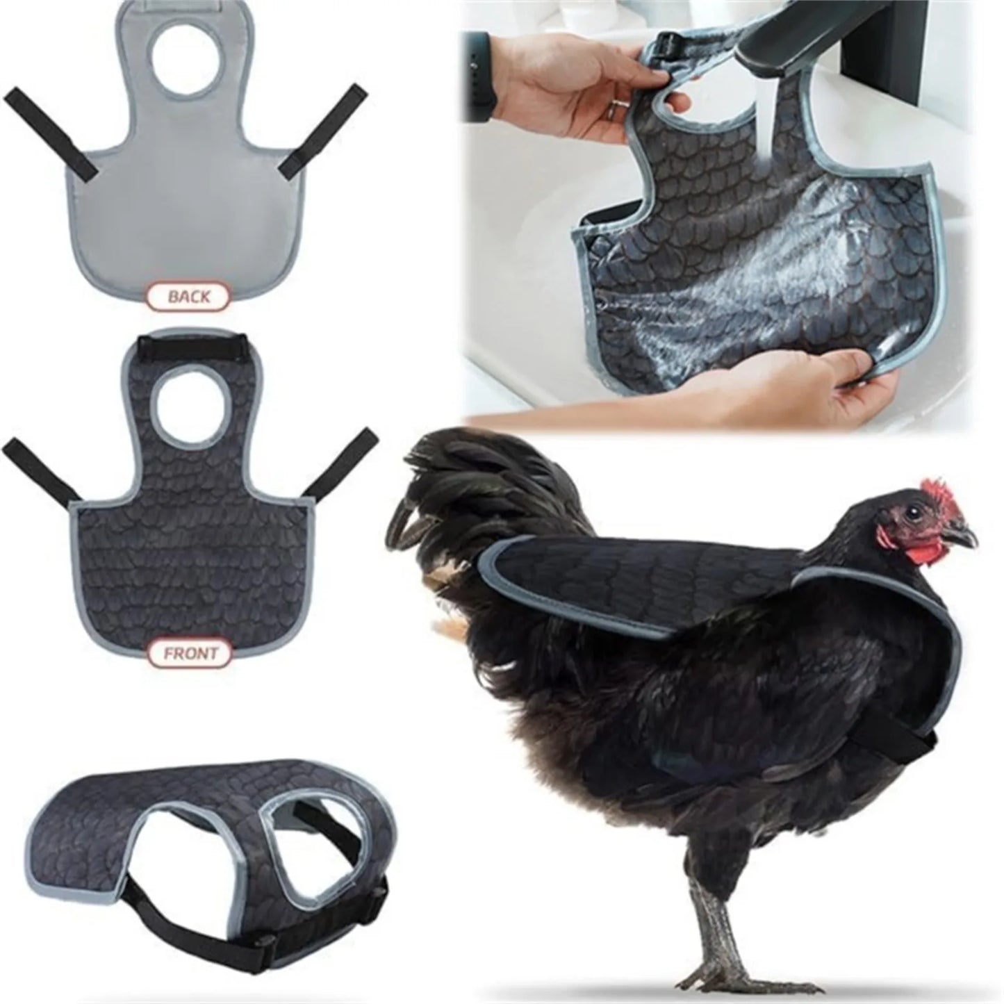 Chicken Saddle For Hens Adjustable Strap Chicken Saddle Breathable Full Coverage Feather Protection Poultry Accessories