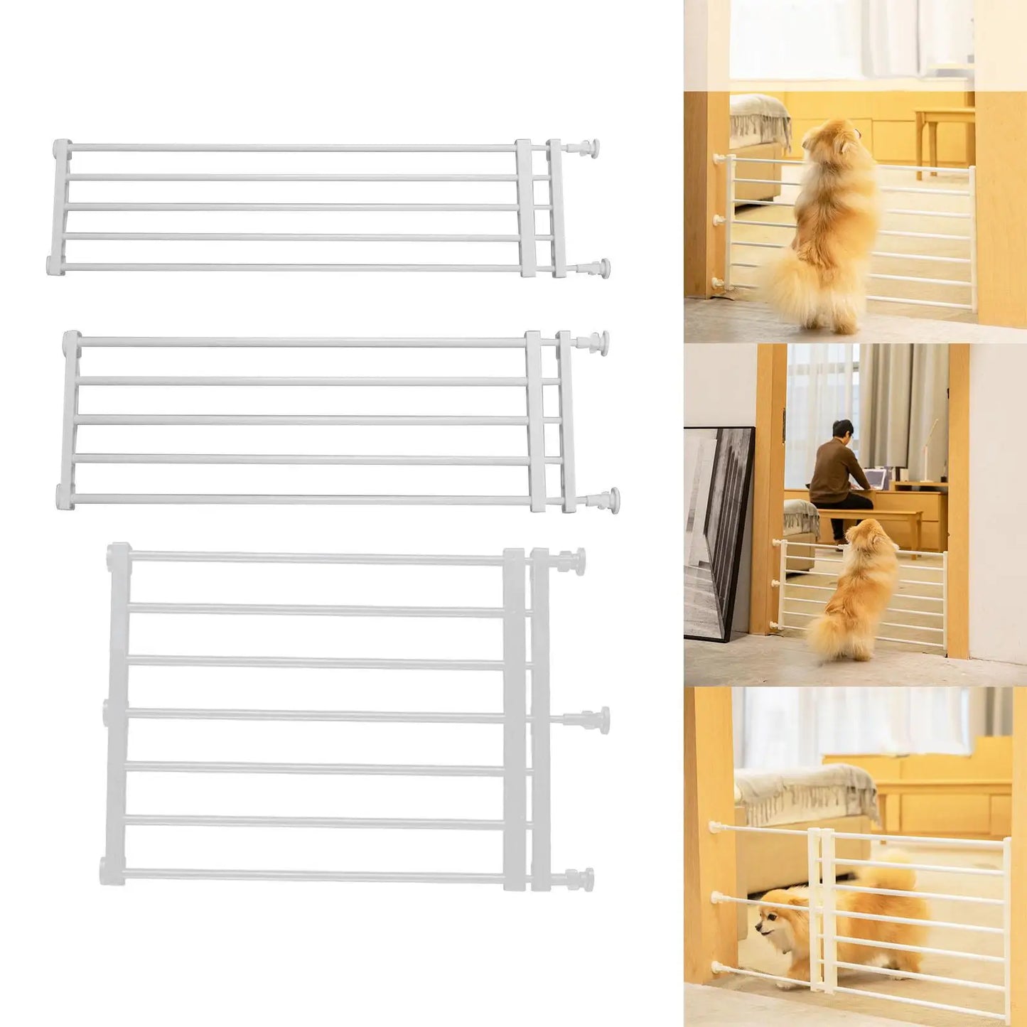 Retractable Pet Dog Gate Expandable Protection Barrier Hallways Stairs Lawn