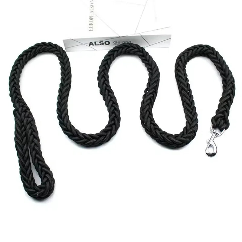 Heavy-Duty 8-Strand Nylon Braided Dog Leash Durable Handmade Pet Rope For Medium Large Dogs Walking Training Control Anti-Tear