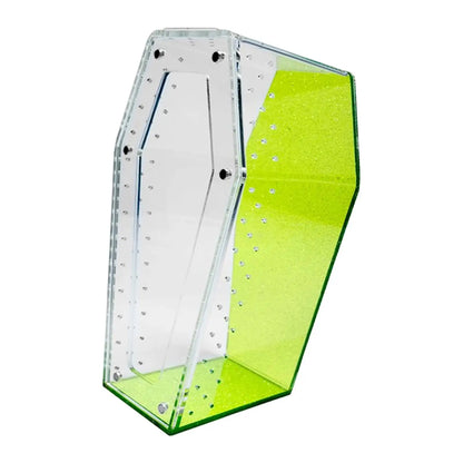 Acrylic Vertical Spider Enclosure Small Reptile Terrarium Box Coffin Shape Tank Accessories for Jumping Spider Breeding