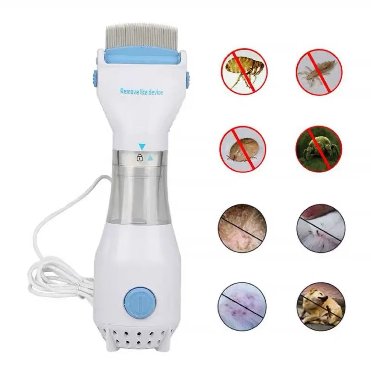 Pet Electric Lice Grabber Comb Multifunctional Physical Flea Removal Killer Brush Lice Remover Comb for Cats Dogs Hair Cleaner