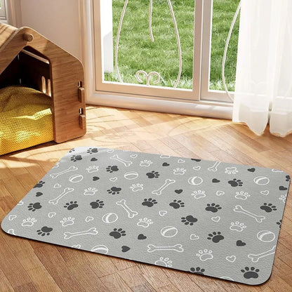 Diatomaceous mud pet mat Feeding mat for cats and dogs non-slip anti-spill easy to clean pet placemat absorbent quick drying mat