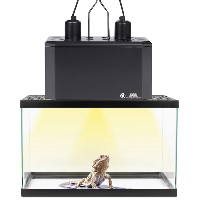 Reptile Accessories One-piece Double Lampshade Reflective Thermal Insulation Heating Lampshade for Lizards Turtle Snakes Spiders