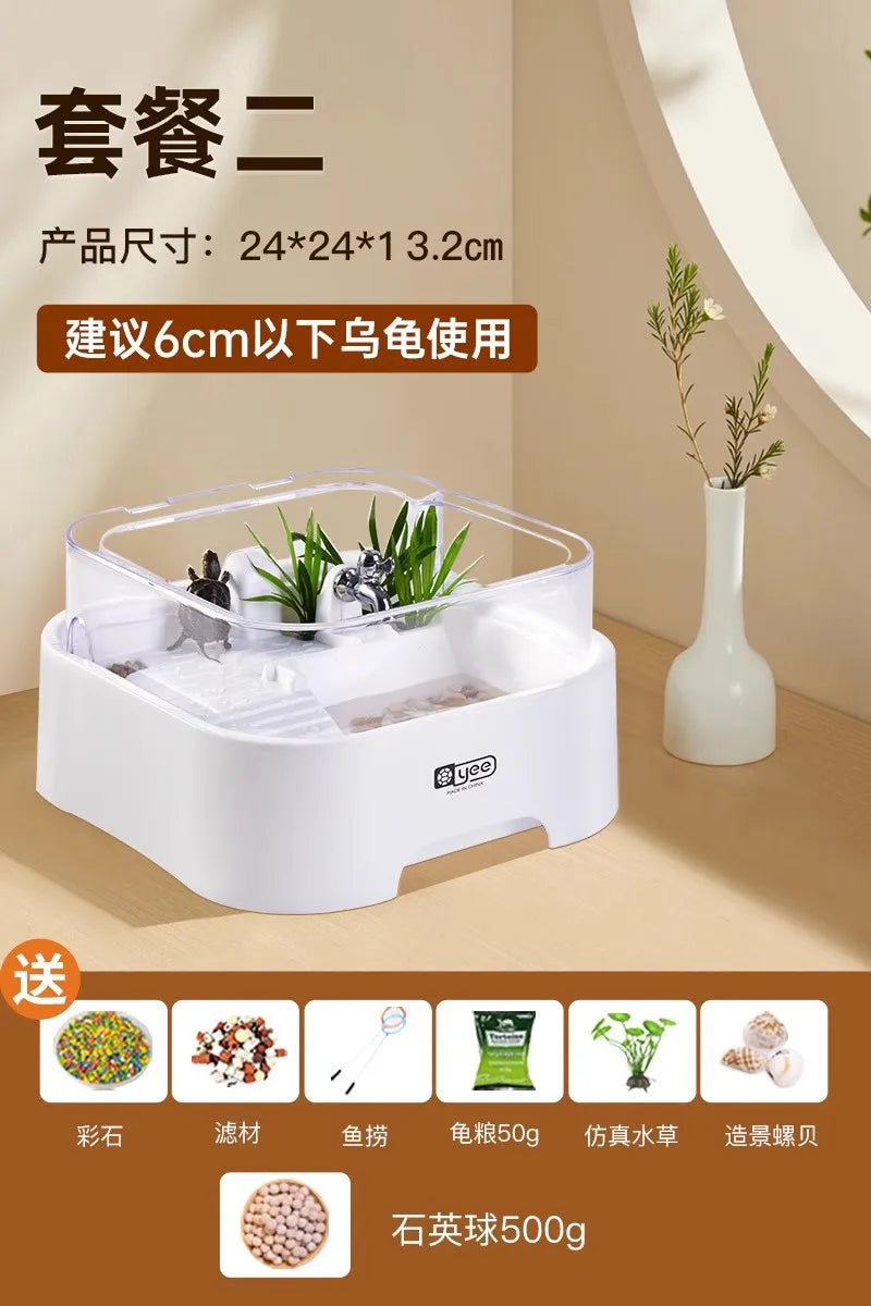 Turtle Tank, Home Brazilian Turtle Pot, Decorative Item, Grass Turtle Breeding Box, Tank Sun Deck