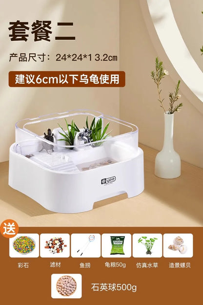Turtle Tank, Home Brazilian Turtle Pot, Decorative Item, Grass Turtle Breeding Box, Tank Sun Deck
