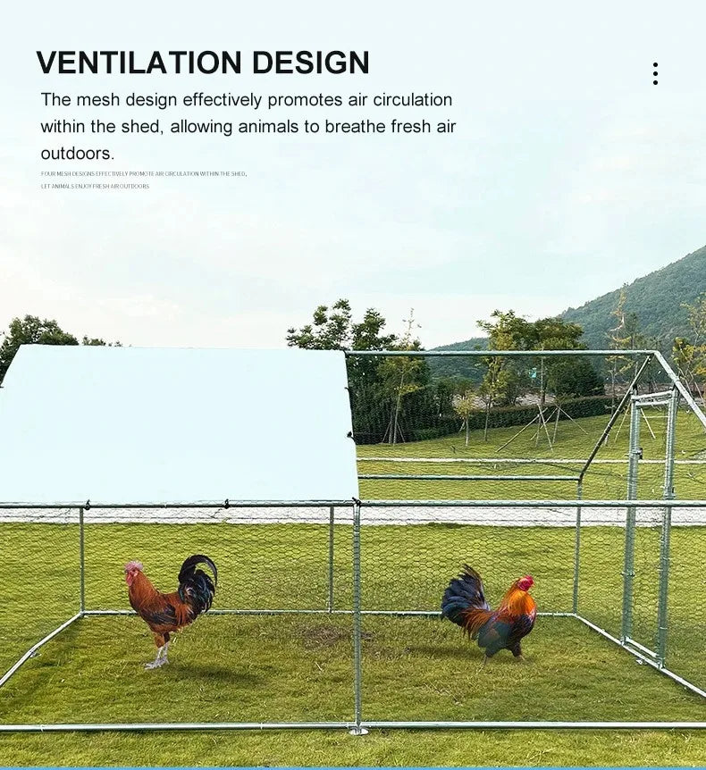 Chicken Coops Outdoor Rainproof Oversized Chicken and Rabbit Cages for Peacocks and Other Poultry