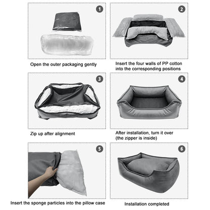Imitation Leather Technology Waterproof Dog Bed Pet Sofa Cat Nest Supplies Dog Bed Spring Summer Sponge Removable and Washable