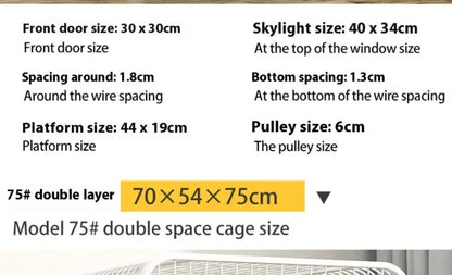 Window Openable Mesh Cat Cages Creative Pet Villa Duplex Luxury Cat Dog House Durable Metal Pet Room Modern Minimalist Doghouse