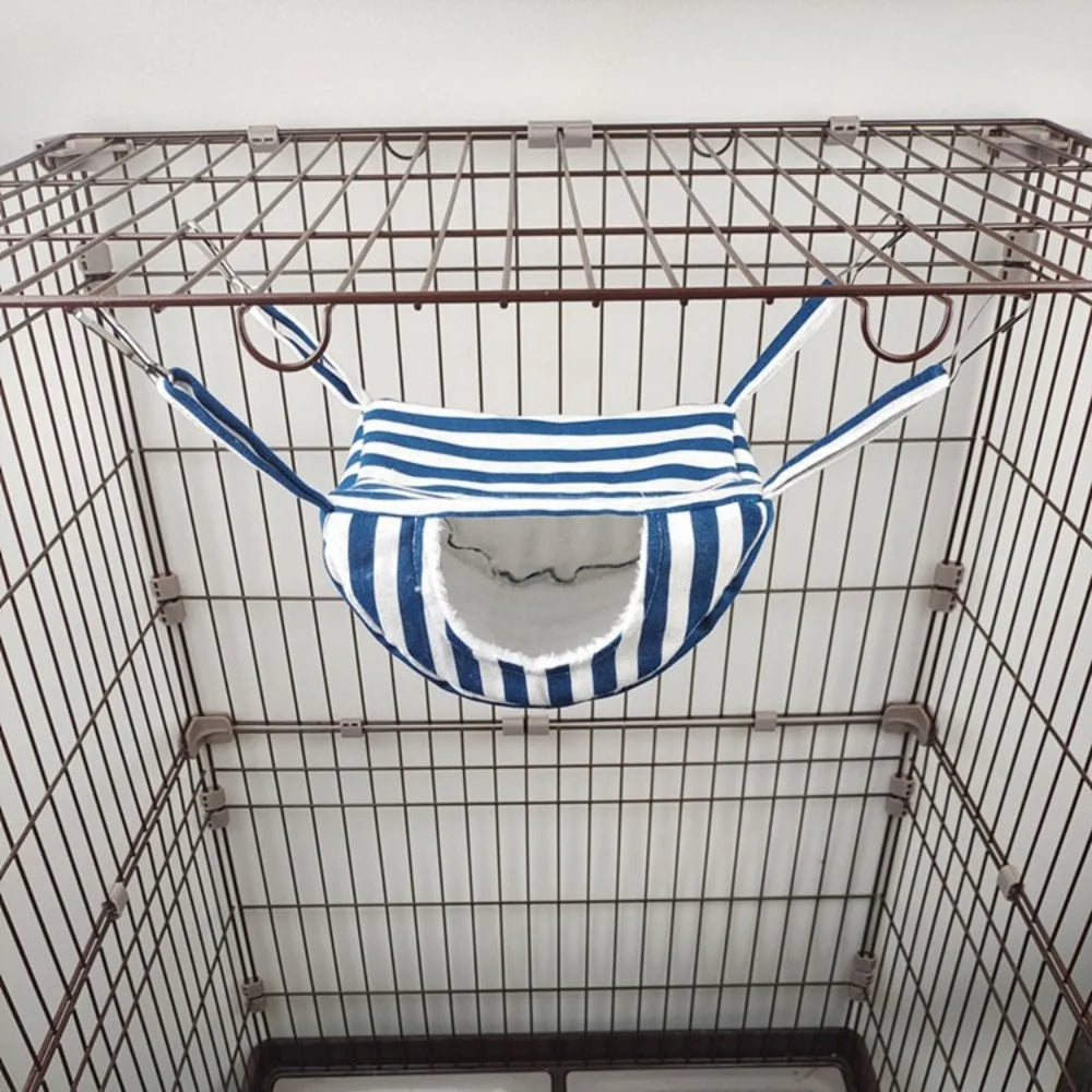 2025 Hanging Ferret Hammock Cage Printed with Hooks Hamster Hammock Ferret Warm Bed For Guinea Pig Hideout Mouse