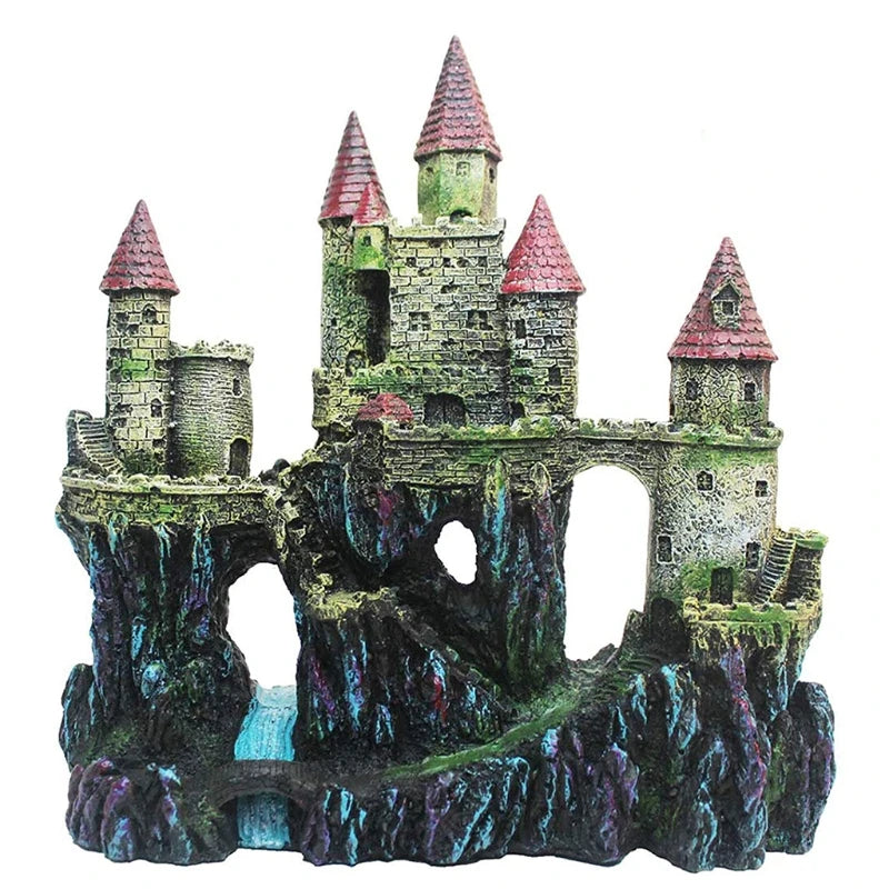 Aquarium Decoration Antique Castle Safe for Freshwater and Saltwater Fish Tank