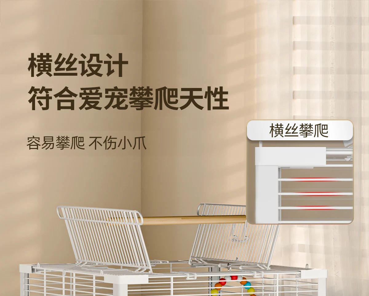Large Sugar Glider Cage -Vertical Wire Rat & Flying Squirrel Habitat Anti-Splash Escape-Proof Design Easy Clean Luxury Enclosure