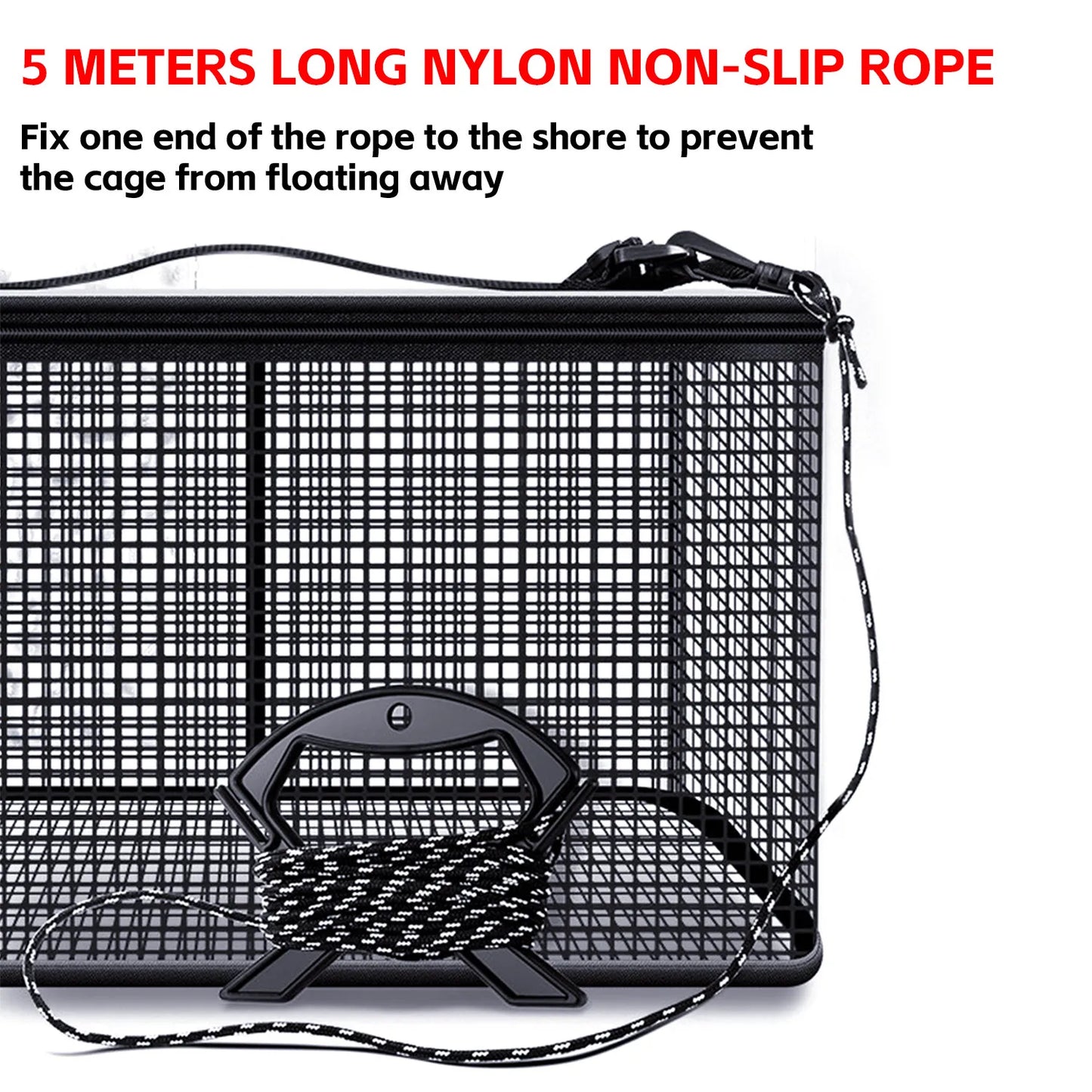 Sougayilang Foldable Fishing Cage Net Fish Carp Bait Cage Shrimp Basket Fish Crayfish Lobsters Catcher Tank Trap Mesh Network