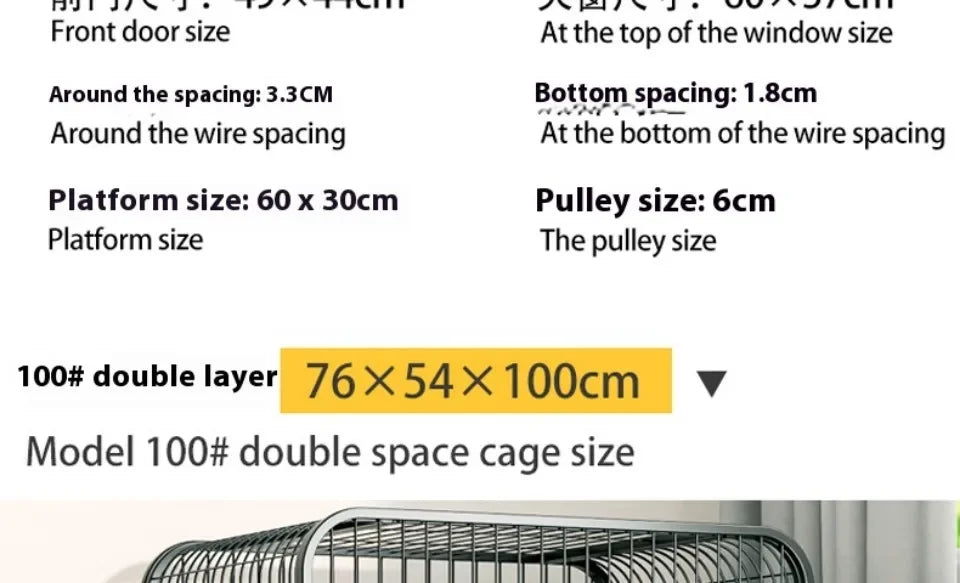 Window Openable Mesh Cat Cages Creative Pet Villa Duplex Luxury Cat Dog House Durable Metal Pet Room Modern Minimalist Doghouse